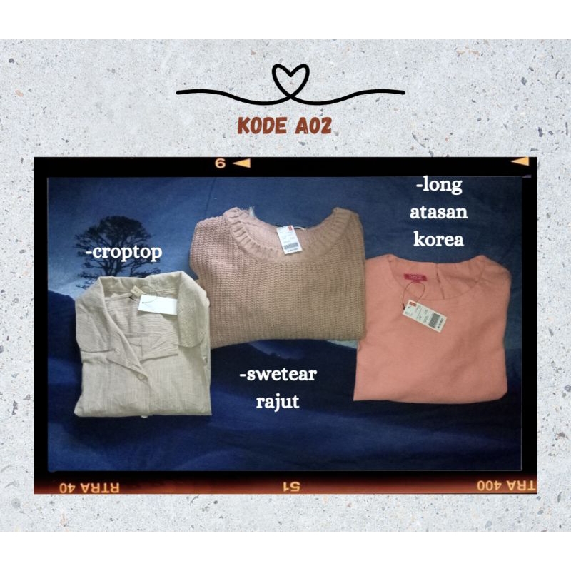 FASHION KOREA PAKE USAHA 3PCS baju croptop,rajut,cardigan