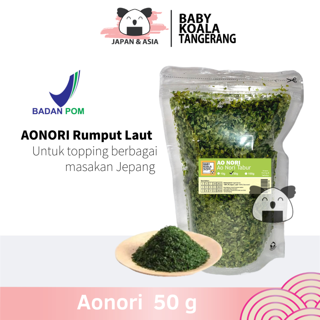 

AONORI Bubuk Nori 50 g │Ao Nori Powder Import Taburan Takoyaki │ Seaweed Powder Mentai