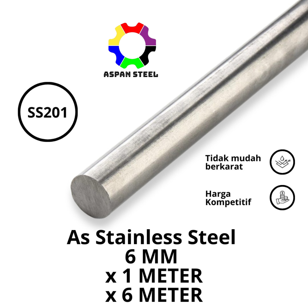 As 6 mm stainless steel 201