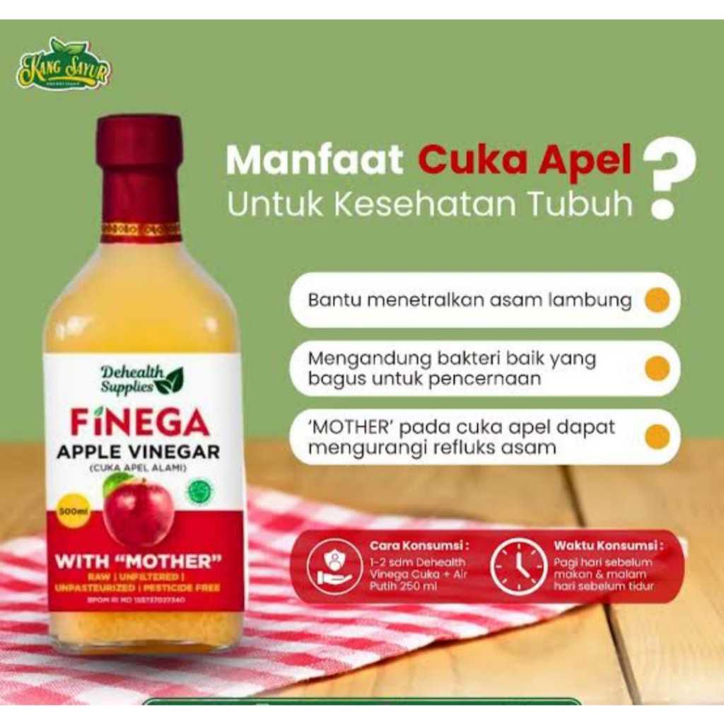 

Finega Apple Vinegar Cuka Apel Alami 500ml