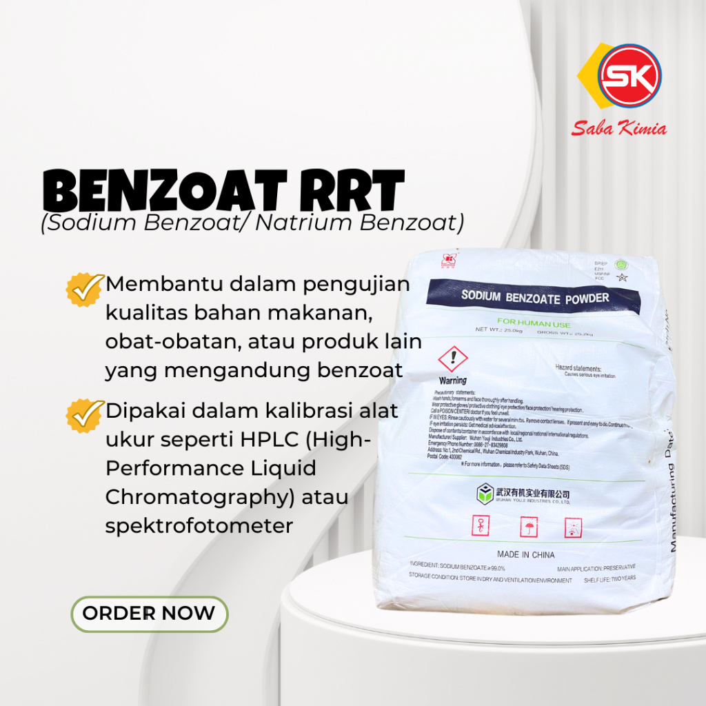 

Sodium Benzoate RRT / Natrium Benzoate 25kg/sak ex. China