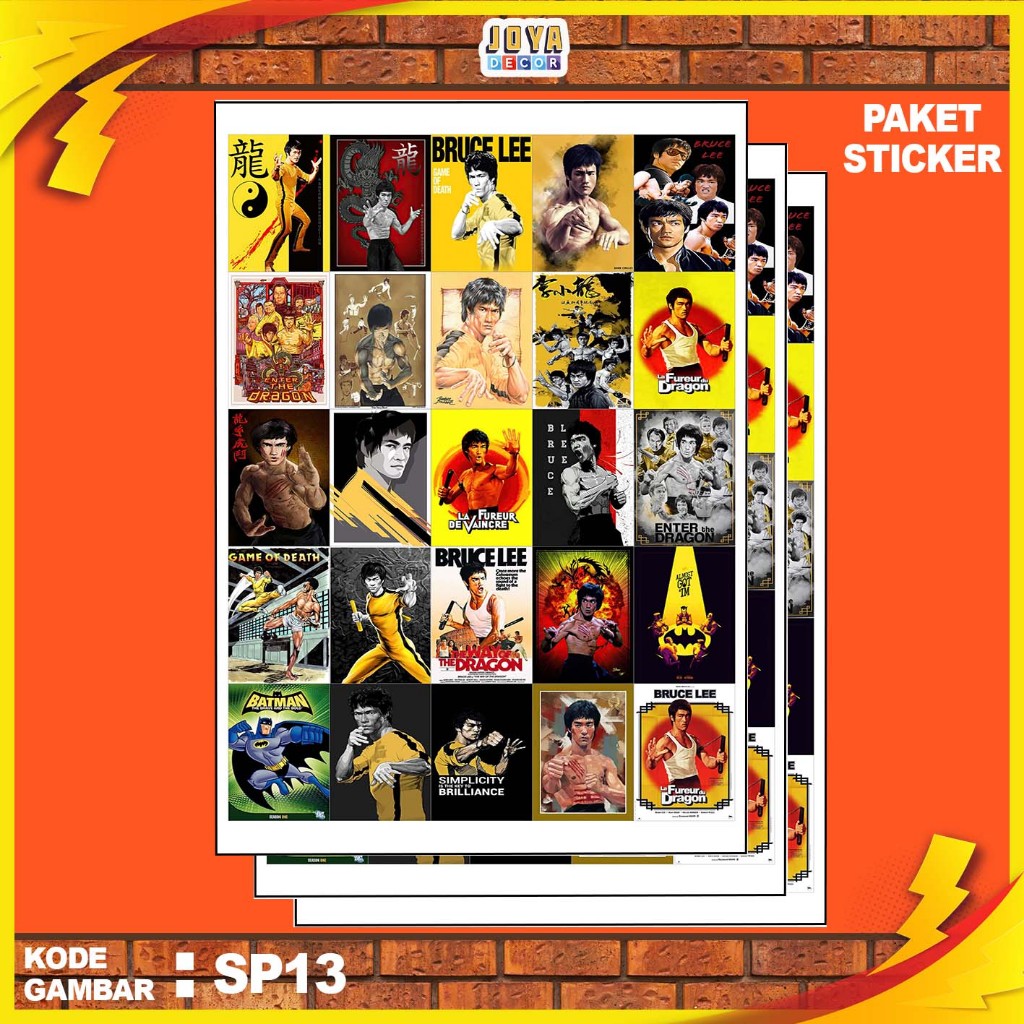 

GAMBAR STICKER BRUCE LEE / STIKER BRUCE LEE / PAKET STIKER BRUCE LEE PER 25 PCS / KODESP13