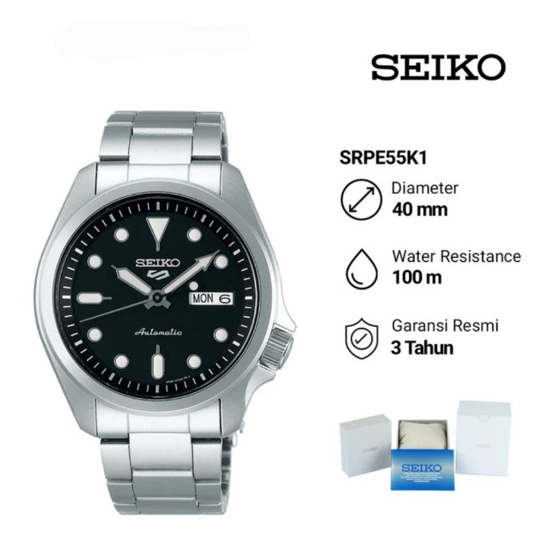 Seiko 5 Sports SRPE55K1 Sports Style Automatic Jam Tangan Pria Original