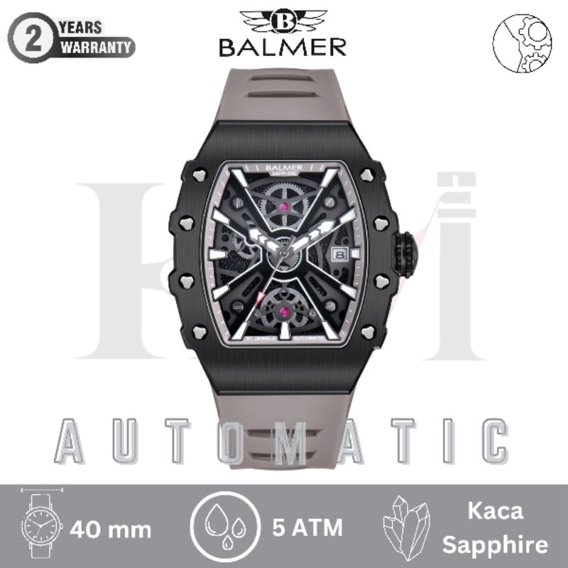 BALMER 8836MA Jam Tangan Pria Original Analog Automatic Sapphire - Grey