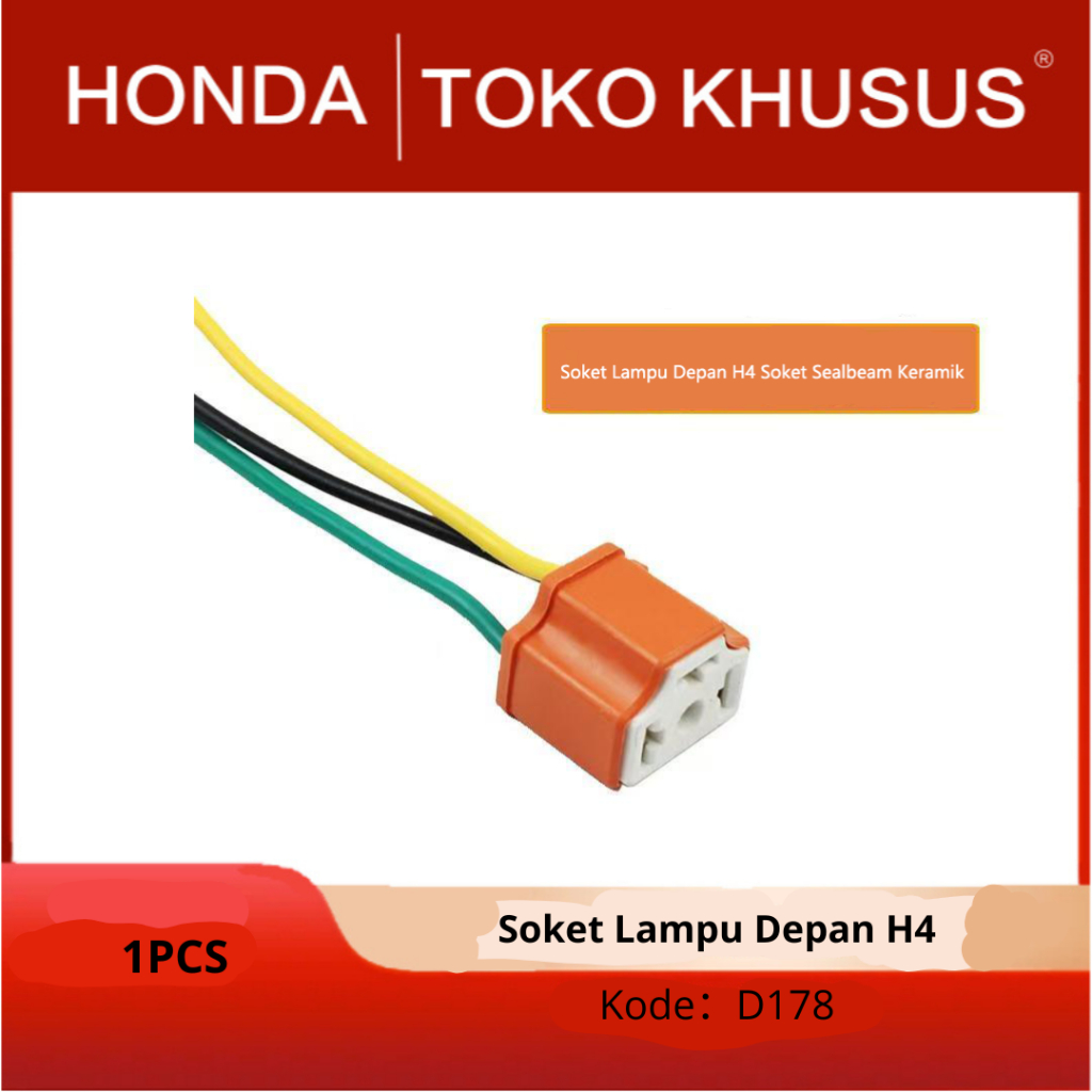 Soket Lampu Depan H4 soket sealbeam Keramik 1PCS
