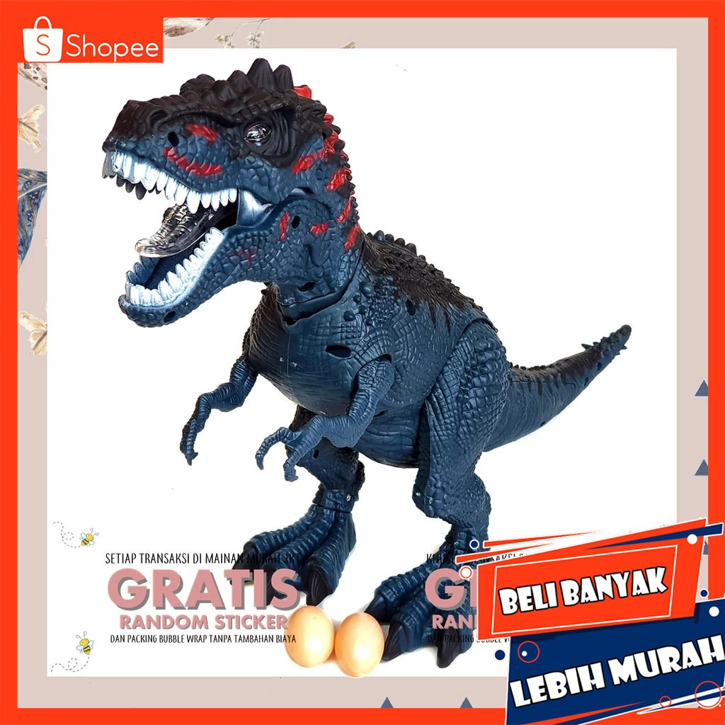 MAINAN ANAK ROBOT DINO VALLEY DINOSAURUS T-REX BERTELUR RC DINO