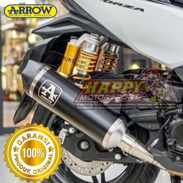 Knalpot slip on ARROW original Italy Honda Forza 250 Black Carbon Cap