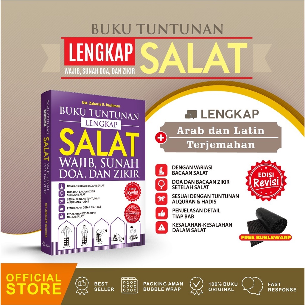 BUKU TUNTUNAN LENGKAP SHALAT WAJIB SUNAH DOA DAN DZIKIR - UST. ZAKARIA R. RACHMAN