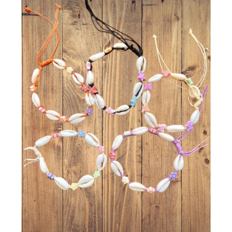 Gelang Kerang Bintang / Bunga Khas Bali | Gelang Cantik | Gelang Wanita | Gelang Pria | Souvenir Kha