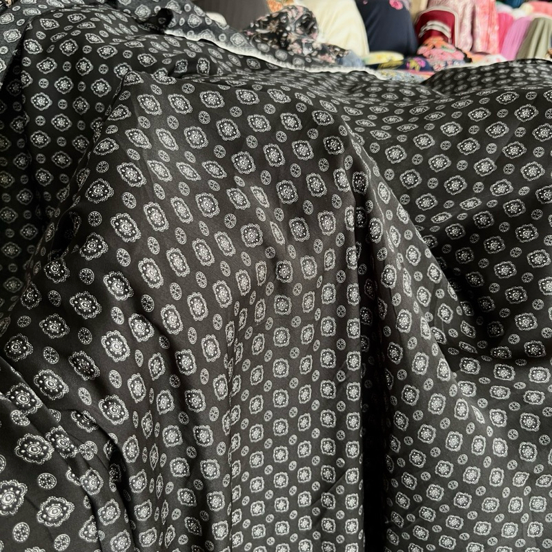 kain zara silk premium motif