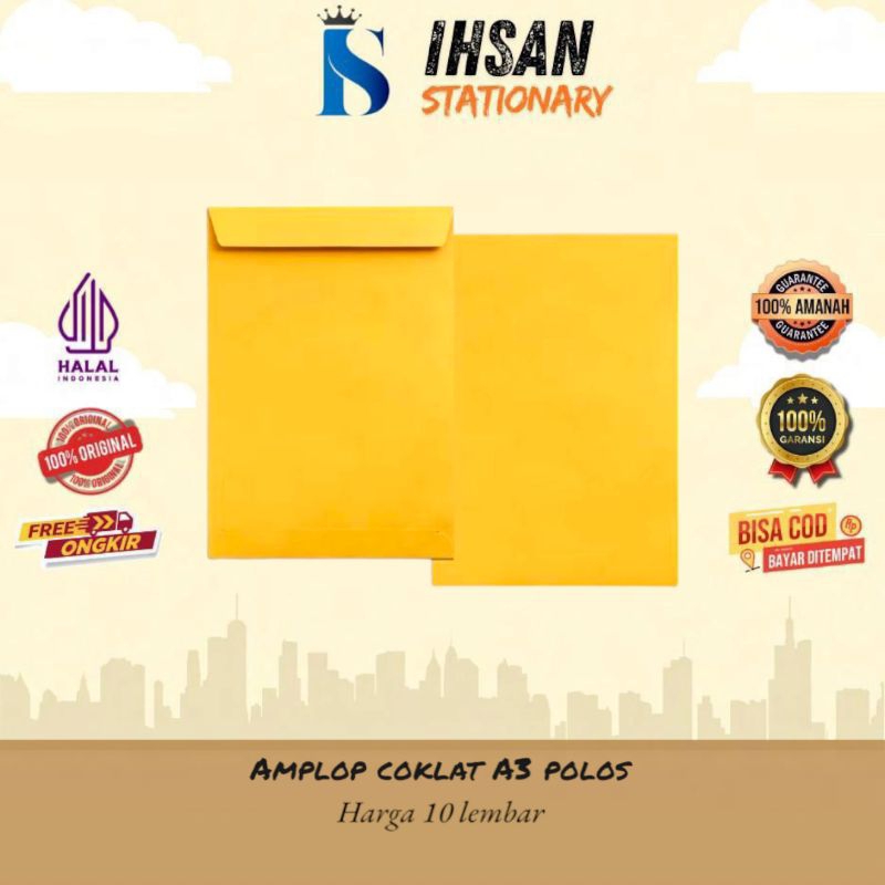 

Amplop Coklat A3 polos (10 Lembar)