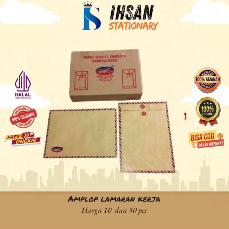 

Amplop Tali Airmail 310/Amplop Lamaran Kerja 10 & 50