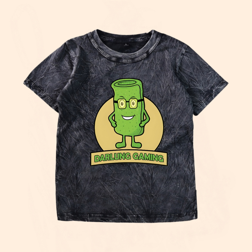 Baju Kaos washed anak darlung gaming free custom nama