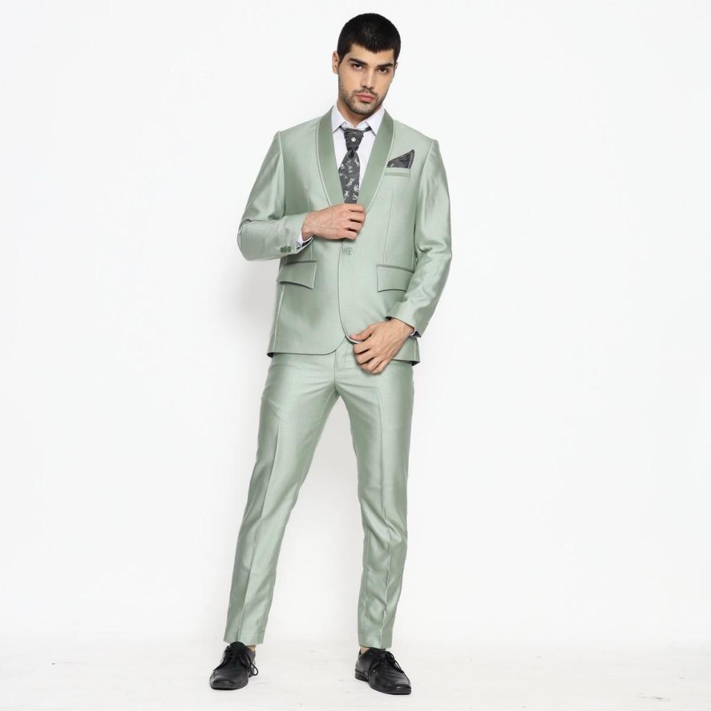 SEWA Full Set Jas Pria Semi Wool  Jas Pengantin Formal Sage - YUNG