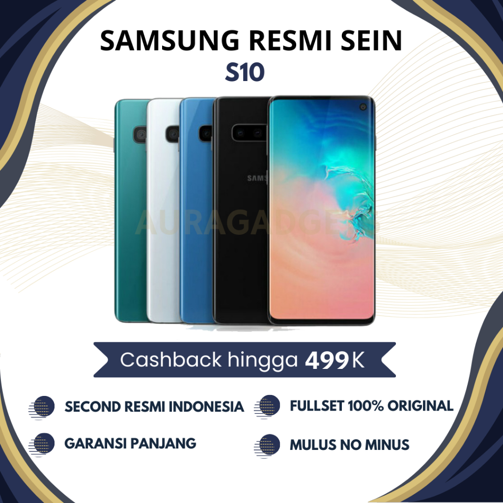 Samsung S10 128GB | SEIN RESMI | RAM 8GB Second - Bekas - Fullset - Original 100% Mulus