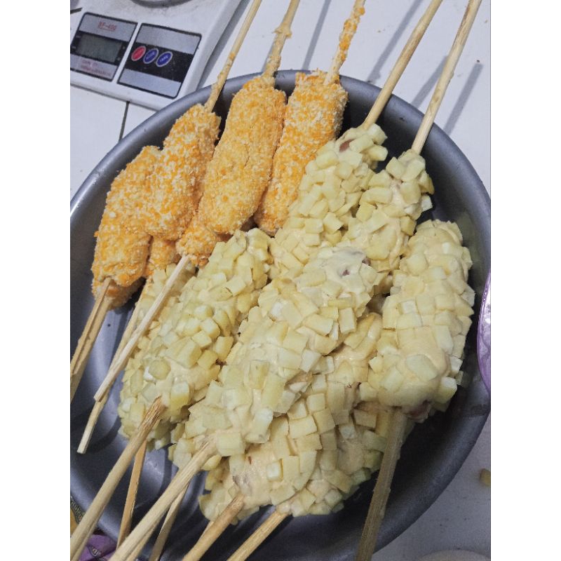 

Sotang mix corndog Mozarella isi 2 pcs free toping dan saus