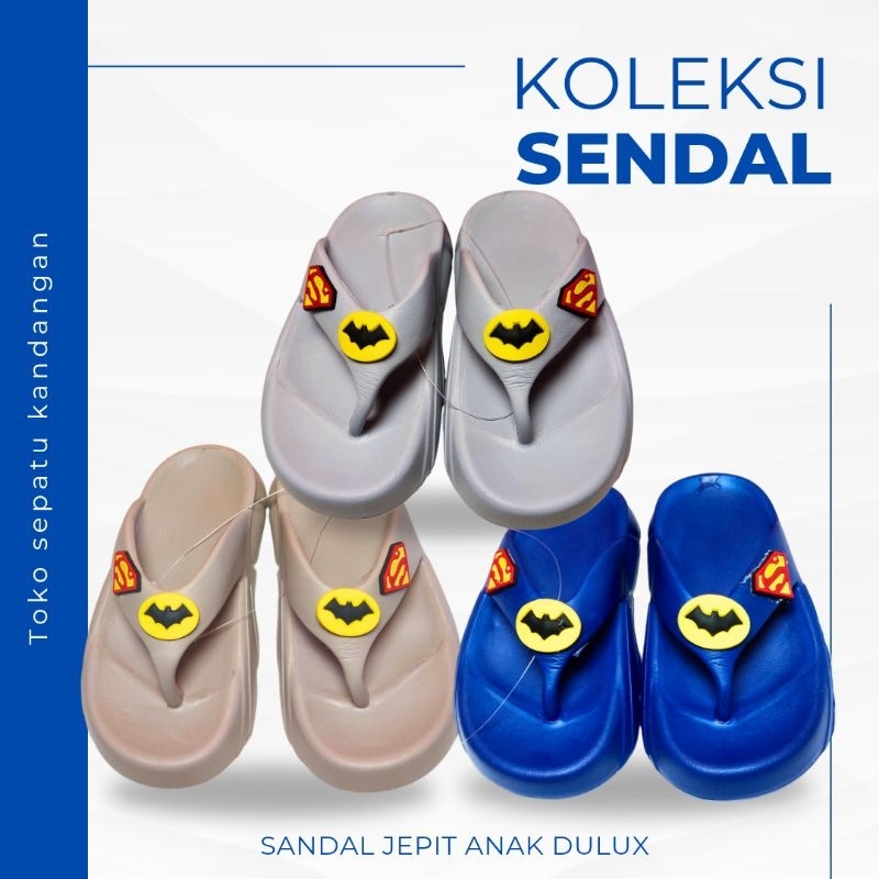 Sandal Jepit Anak Motif Batman Dulux, Sendal Anak Laki-laki Cowok, Sandal Plastik Jelly Tahan Air
