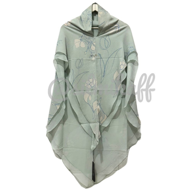 [SILMIKAFF] SISESA Khimar Daura Sage Green Syari Hijab Jilbab Ready Si.Se.Sa Premium Original