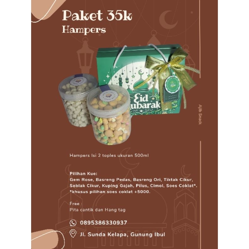 

Hampers snack lebaran paket 35k