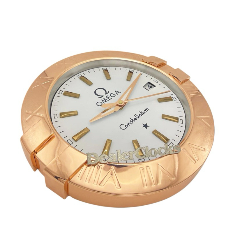 Jam Dinding Omega Constellation Rose Gold White Dial Automatic Sweep Quartz Termewah (HADIAH)✅