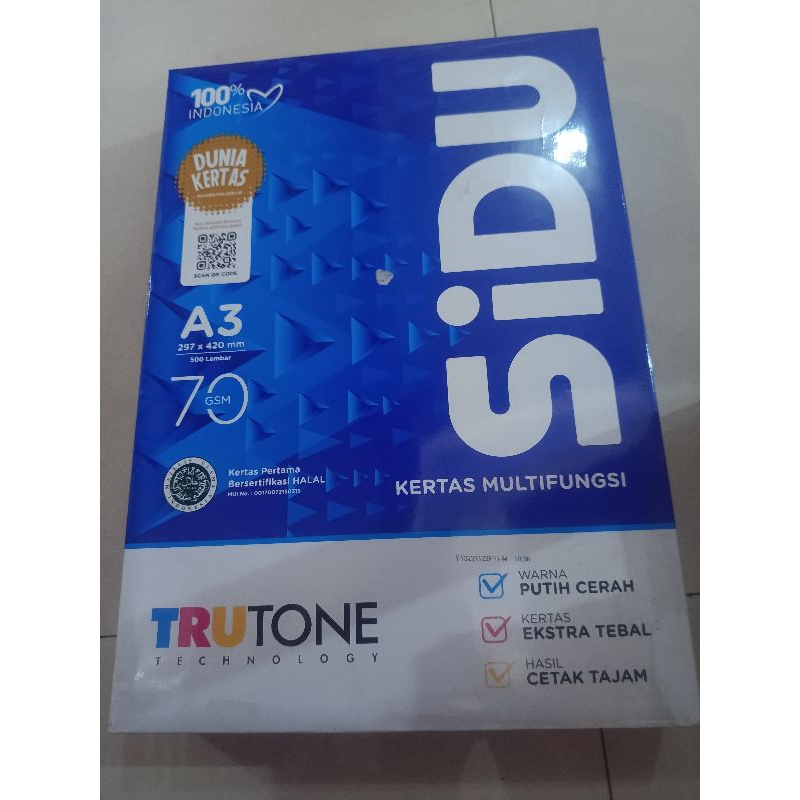 

Kertas HVS A3 Sidu 70 GSM