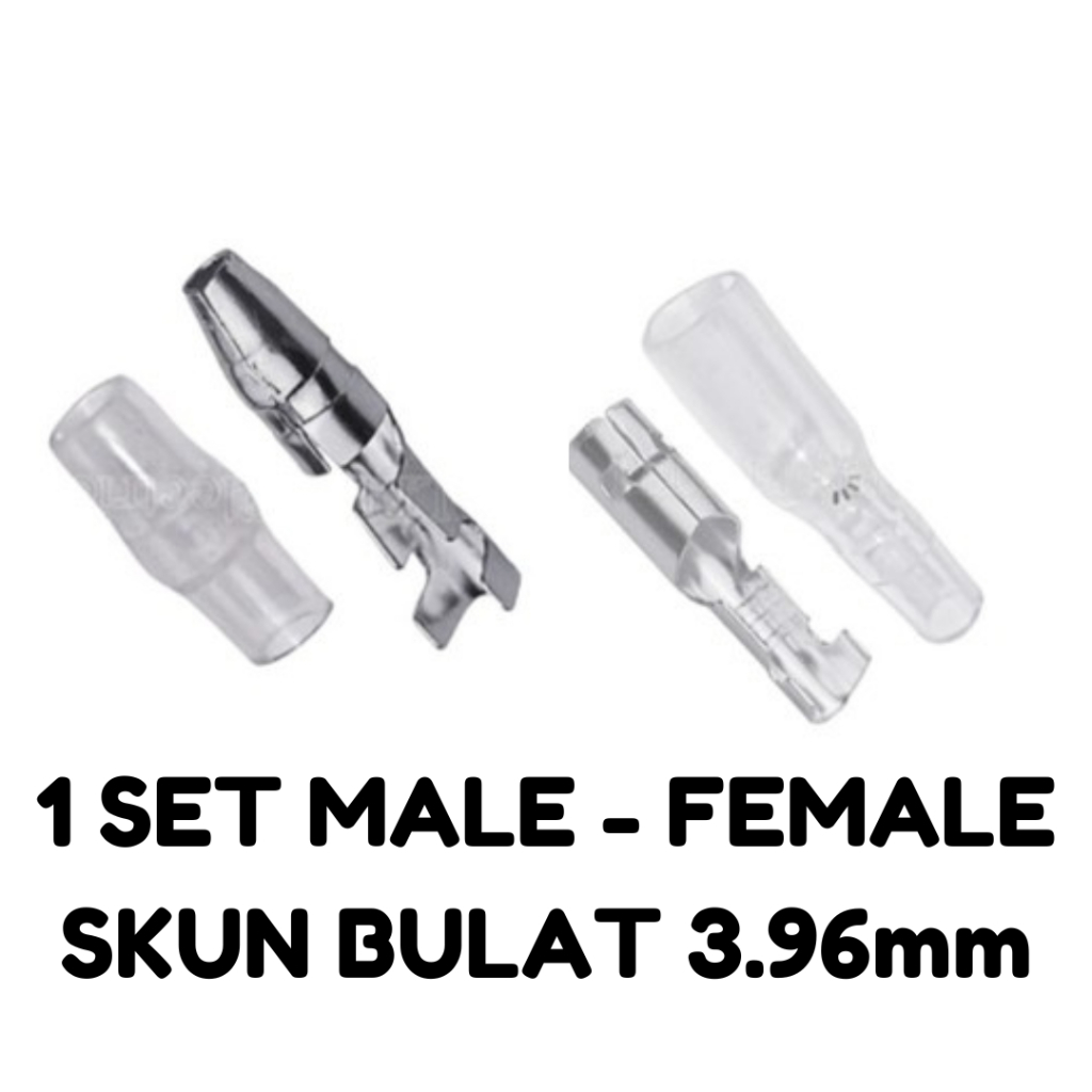 Terminal Skun Bullet Konektor Kabel Listrik Mobil Diameter 3.9mm 1 set male + female