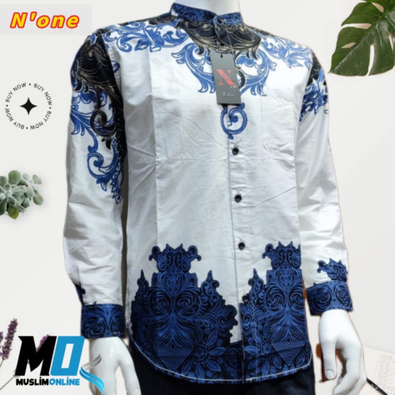 kemko kh n'one kemeja koko tangan panjang premium original