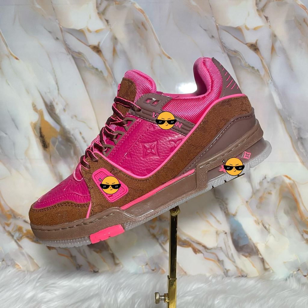 Sepatu Itali Pria Casual Trainer Red Kulit