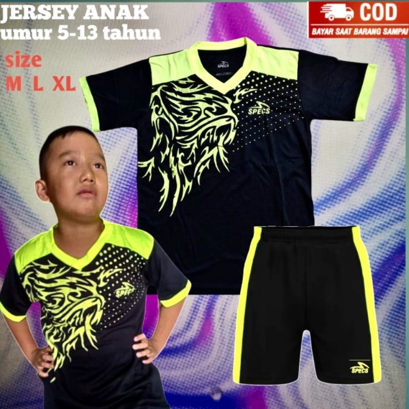 Setelan Jersey Anak Anak Umur 5-13 Tahun Baju Futsal Voli Badminton Terbaru Dan Keren