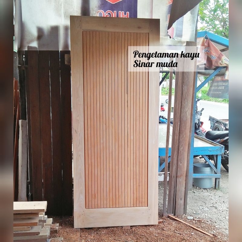 Pintu Kayu Tembusu | Pintu Kusen Rumah Kayu Minimalis Ukuran Standar | Daun Pintu Berkualitas Dijami
