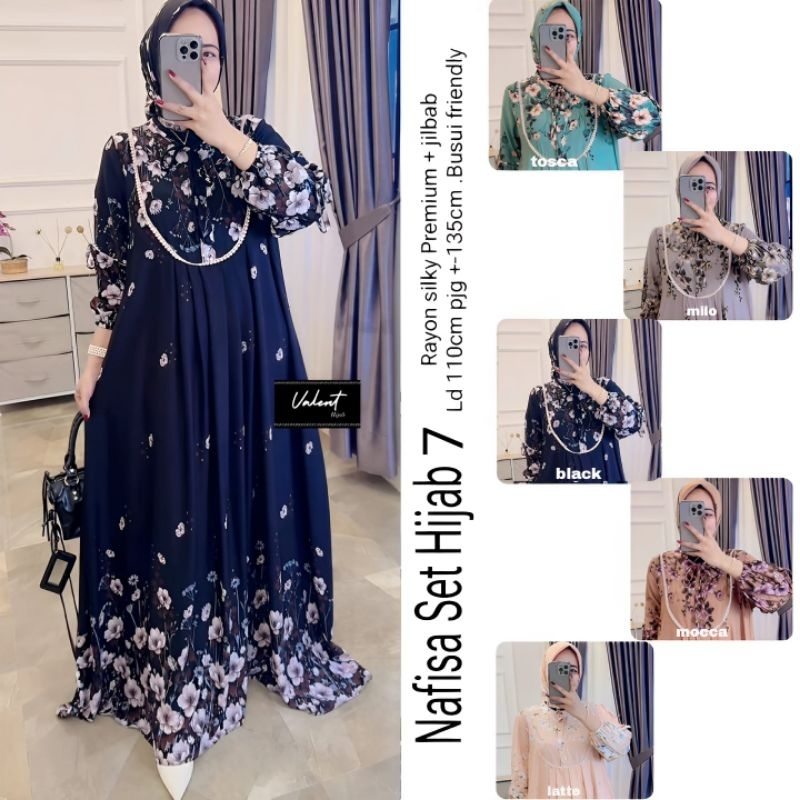 Nafisa set hijab 7 by Valent fashion||maxy Dress motif include hijab