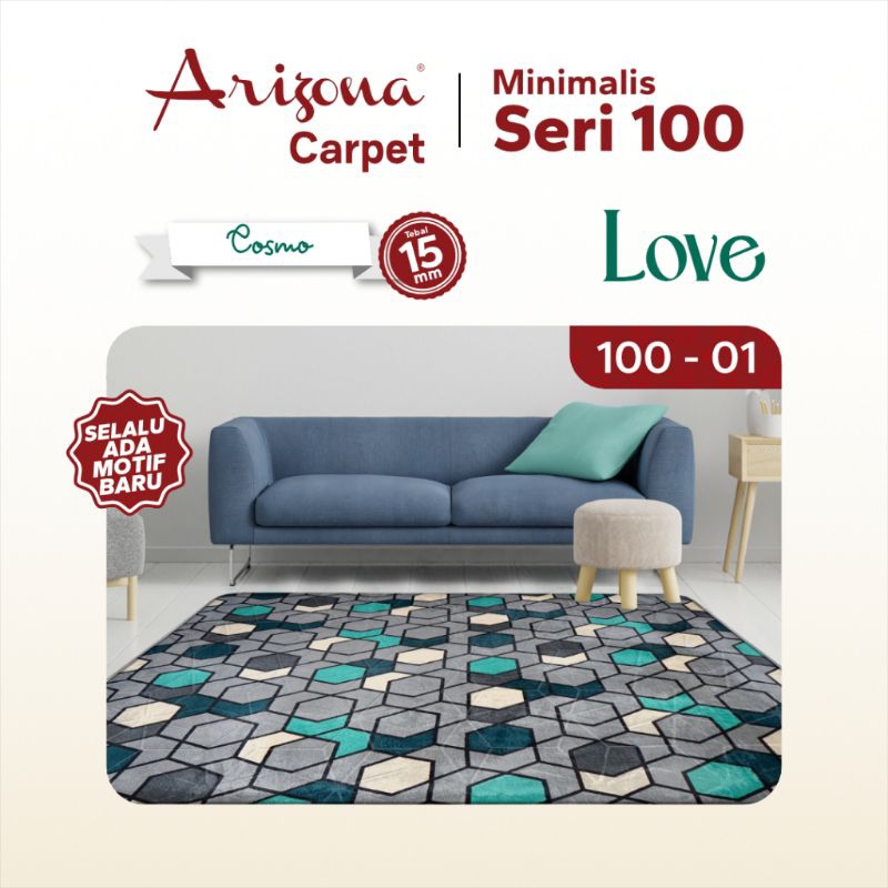 KARPET ARIZONA FOAM TEBAL ANTI SLIP 95X140CM 140x190CM 190x220CM / KARPET ARIZONA MOTIF COSMO LOVE