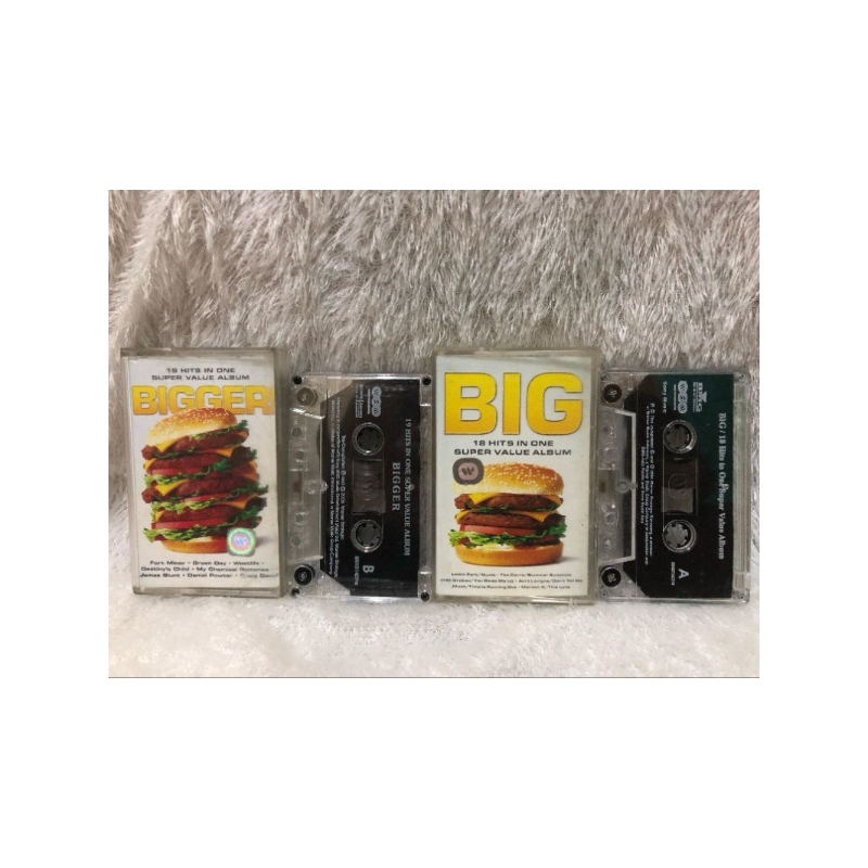 sepaket kaset pita big 18 hits in one super value album & kaset pita bigger 19 hits in one super val