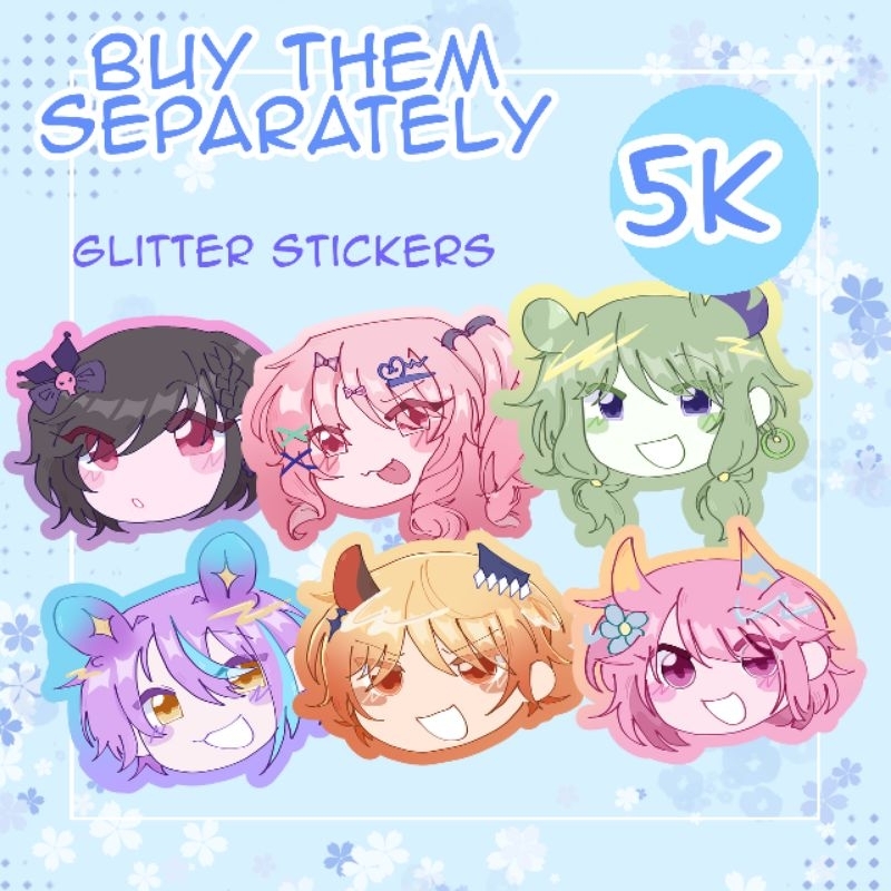 

cute mini glitter stickers pjsekai fanmerch