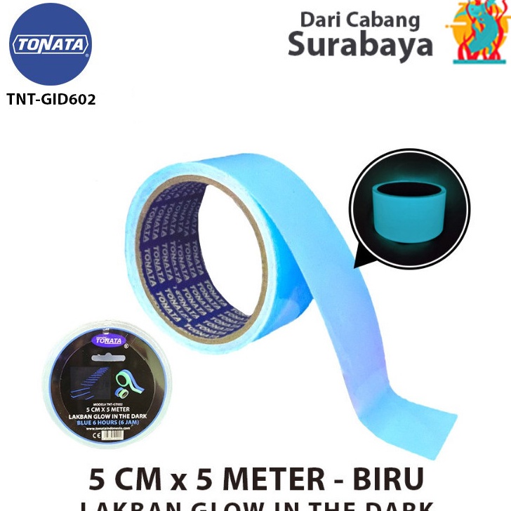 

Bisa Cod Lakban Glow In The Dark Biru 5 cm x 5 Meter Fosfor Tape Luminous