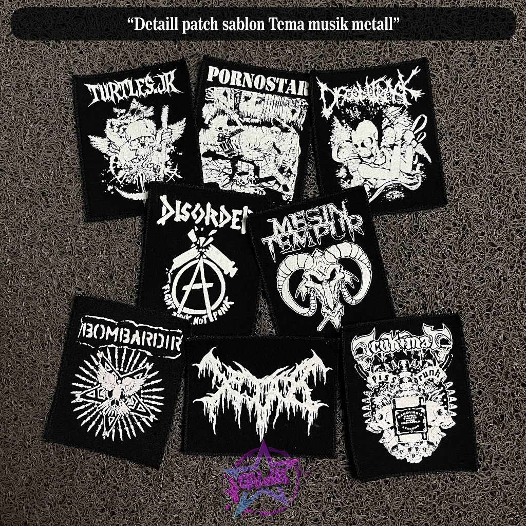 PATCH SABLON KECIL PATCH MUSIK AKSESORIS ROMPI TEMPELAN JAHIT PATCH PUNK PATCH MESIN TEMPUR EMBLEM S
