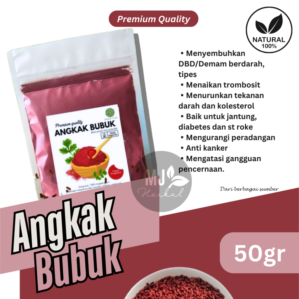 

Bubuk Angkak 50gr - Red Yeast Rice Herbal, Solusi Alami untuk Masalah Trombosit dan DBD