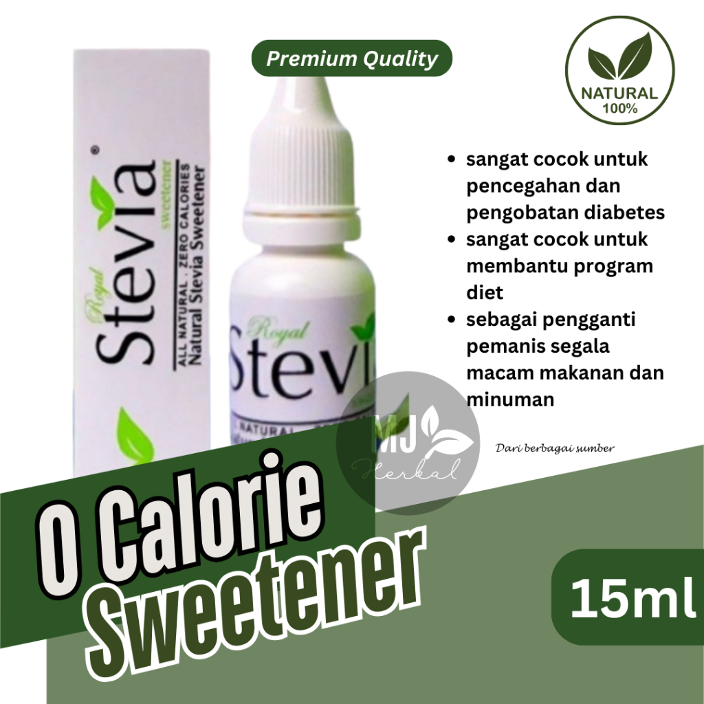 

Gula Diet Pemanis Alami Nol Kalori Royal Stevia Natural Sweetener Diabetes Diet 15ml