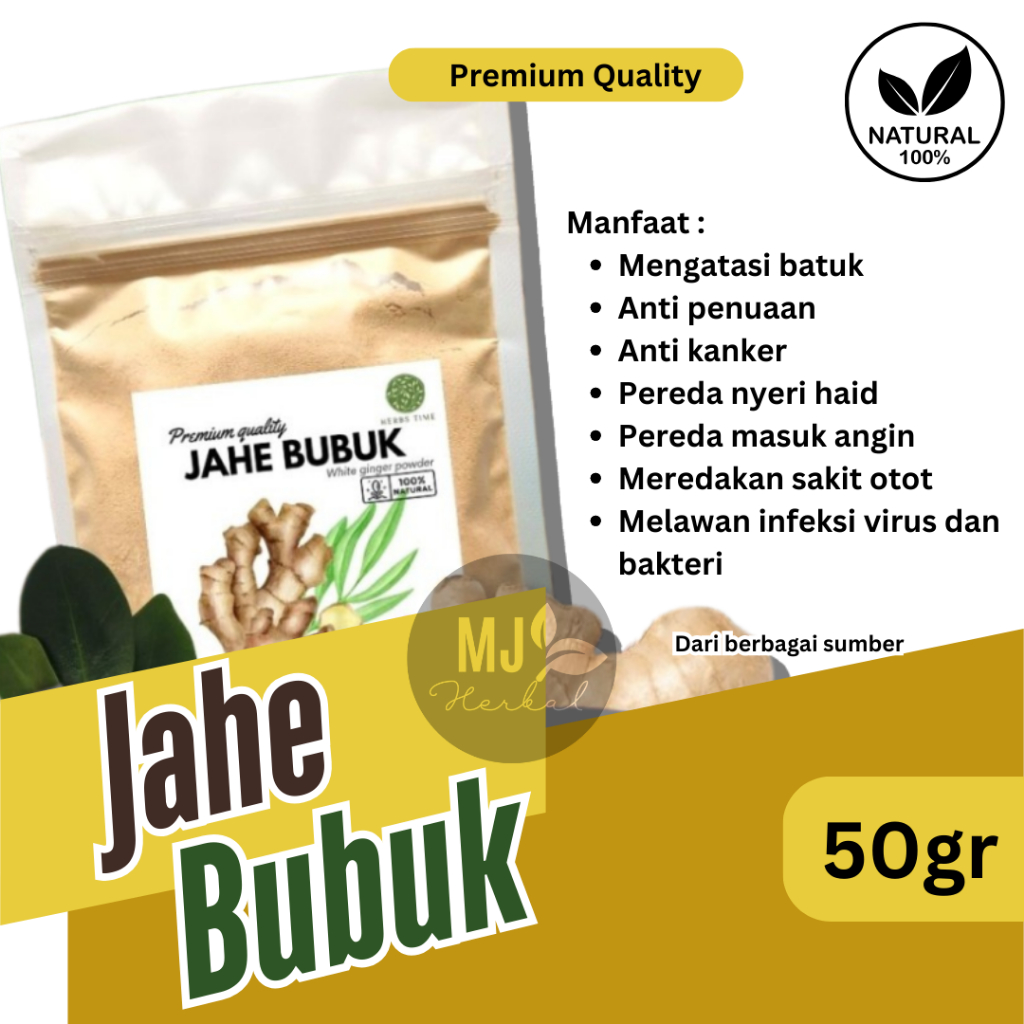 

Jahe Bubuk Organik Murni 50gr
