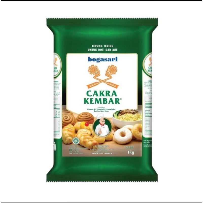 

Tepung terigu cakra kembar 1 kg kemasan premium