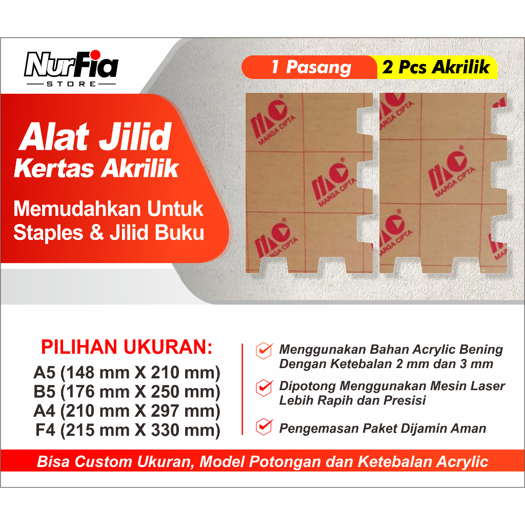 

Alat Jilid Kertas Akrilik memudahkan jilid buku F4 A4 B5 A5