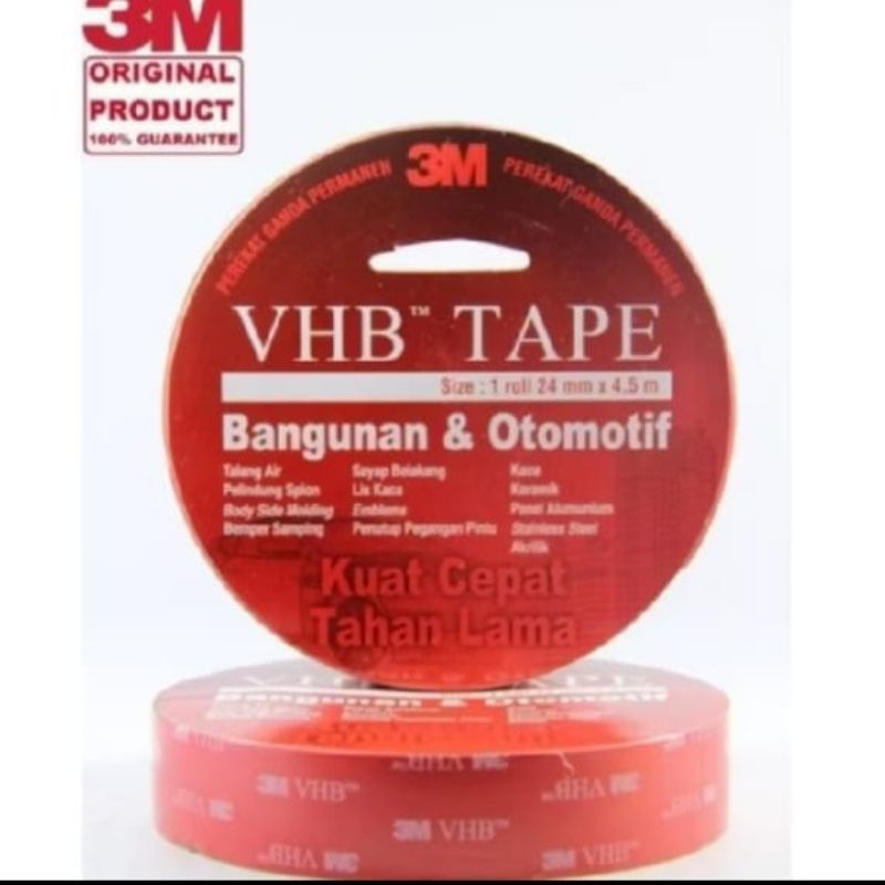 

Double Tape 3m VHB merah 24mmx 4,5mtr