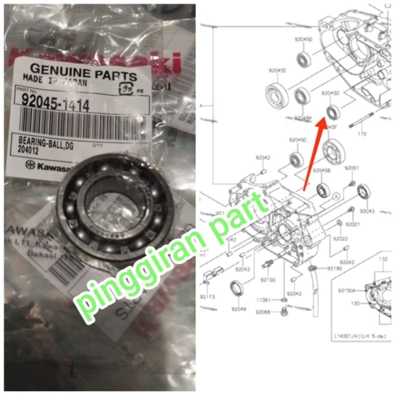laher bearing mesin rasio klx 250 dtracker 250 Ninja rrmono original