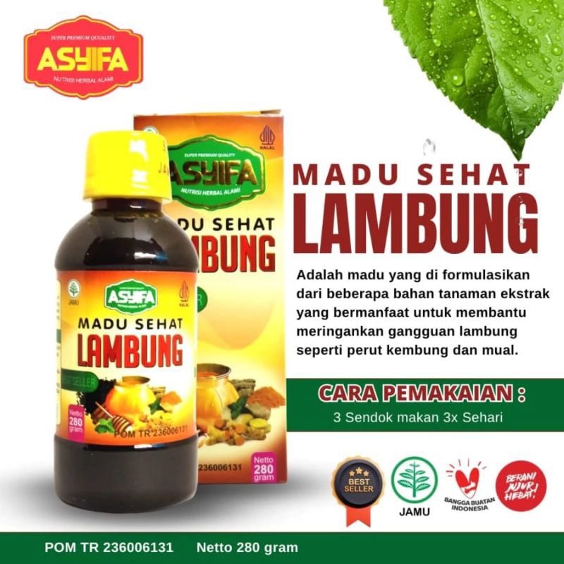 Madu Sehat Lambung Asyifa 280gr Spesial Atasi Asam Lambung Maag Gerd dan Tipes Madu Lambung Asyifa 2