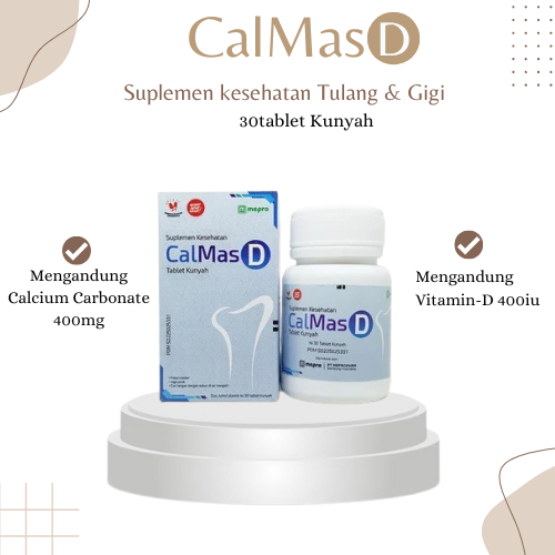 CALMAS D 30tablet Kunyah | Suplemen Vitamin D & Kalsium | Untuk Kesehatan Gigi & Tulang