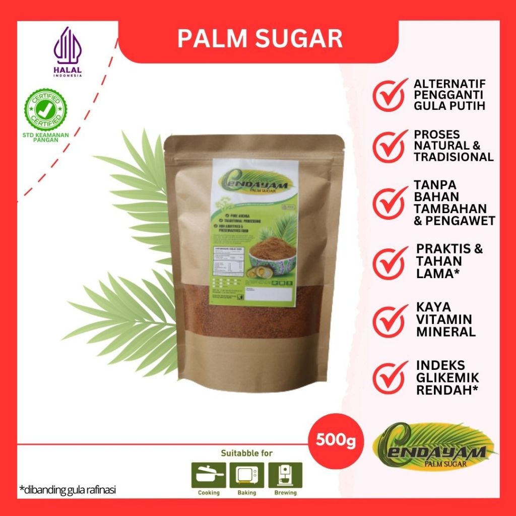 

ORGANIC PALM SUGAR 500GR CENDAYAM - GULA ARENGA ORGANIK 500GR - GULA SEMUT AREN PREMIUM