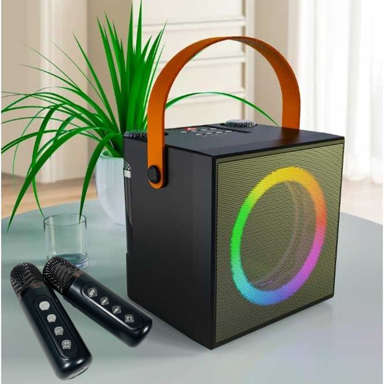 Speaker Bluetooth Portable Karaoke dengan mikrofon Wireless mic - WJ-A836 musik / hp