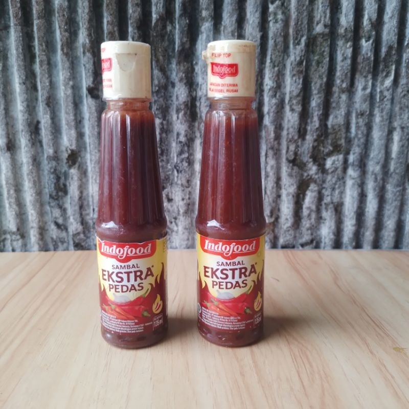 

saos sambal ekstra pedas indofood kemasan botol 135ml