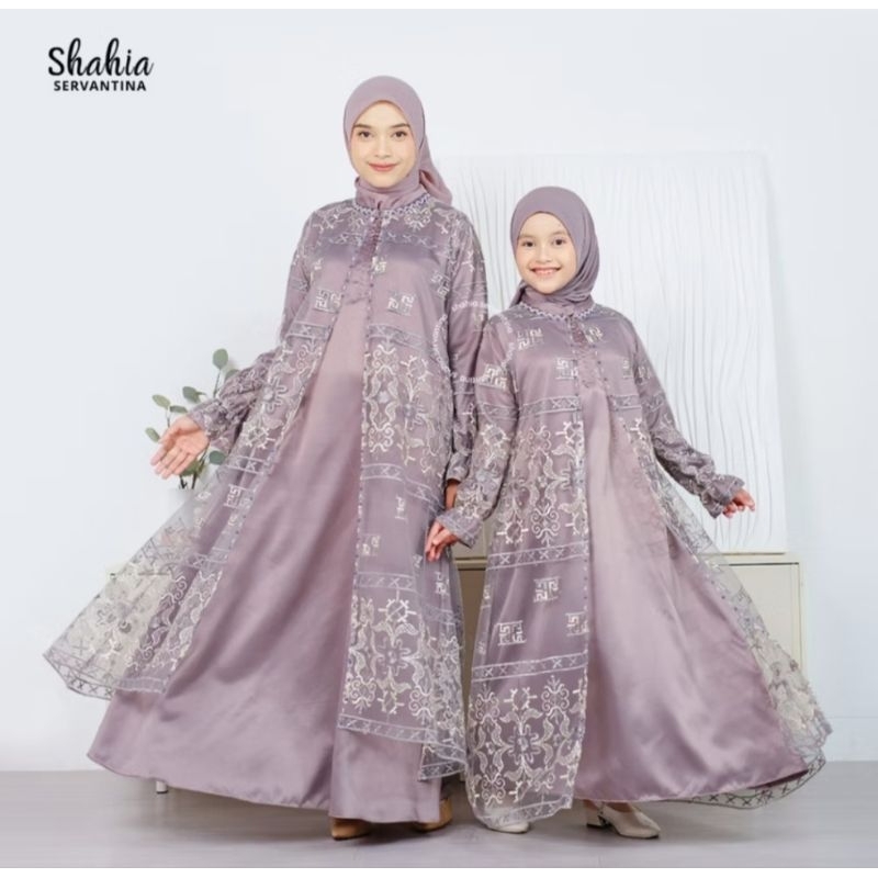 (New bukan Preloved) Cecilia Dress Kids Tille Gamis Vulcano size L by Shahia Servantina - Gamis Leba