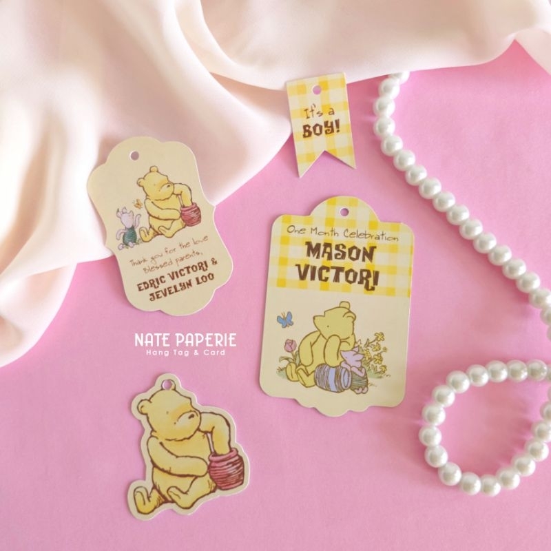 

WINNIE THE POOH Hang Tag, Card, Sticker, Label